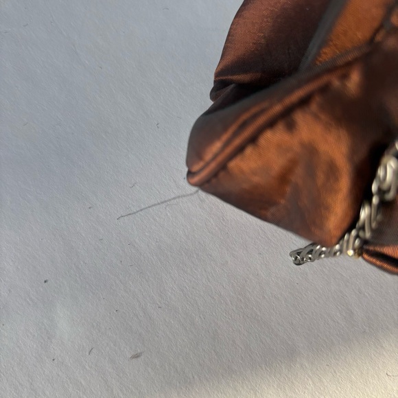 Small Brown Rhinestone Quilted Kiss lock Clutch - Picture 9 of 9